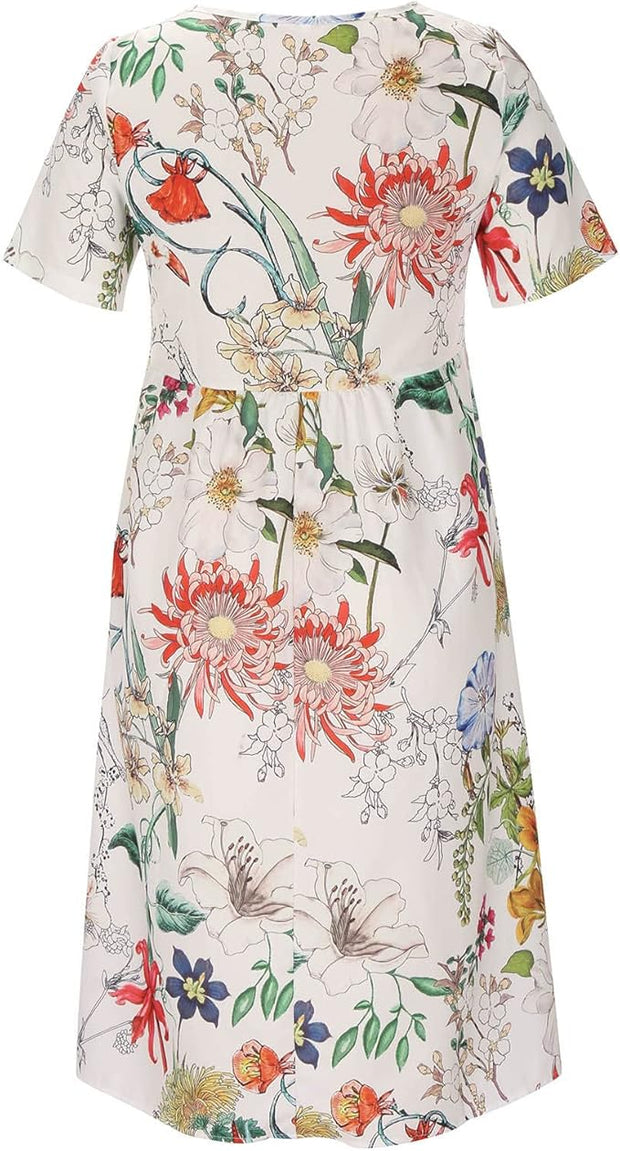 FleurBlanche™ – Weißes Sommerkleid mit farbenfrohem Blumenmuster