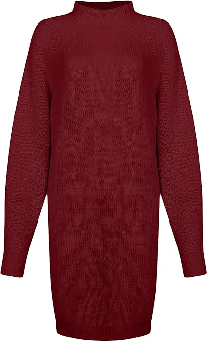 Warmova - Rollkragen-Strickkleid in breiter Passform