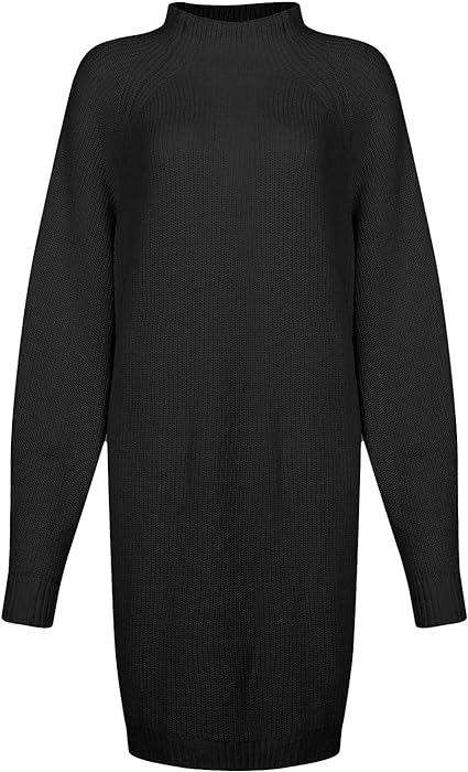 Warmova - Rollkragen-Strickkleid in breiter Passform