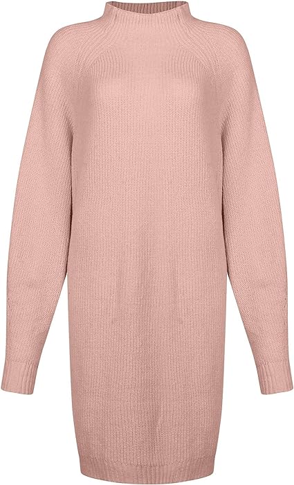 Warmova - Rollkragen-Strickkleid in breiter Passform