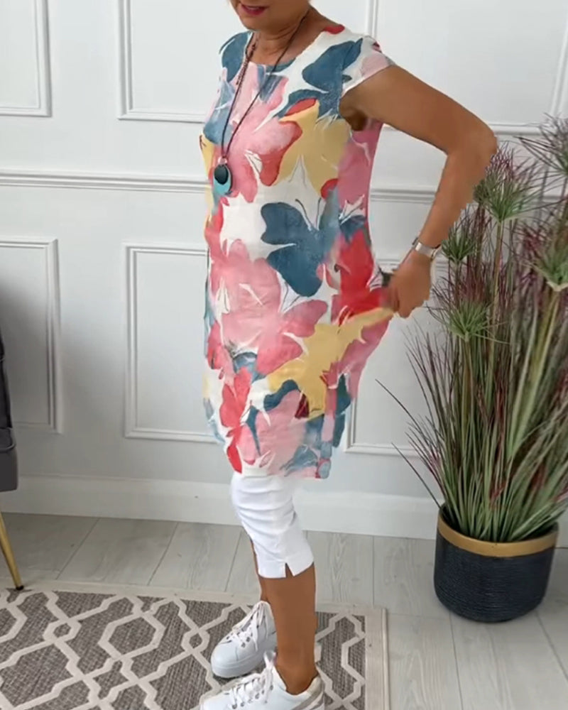 WW | Lässiges Longtop mit Farbenfrohem Blumenprint