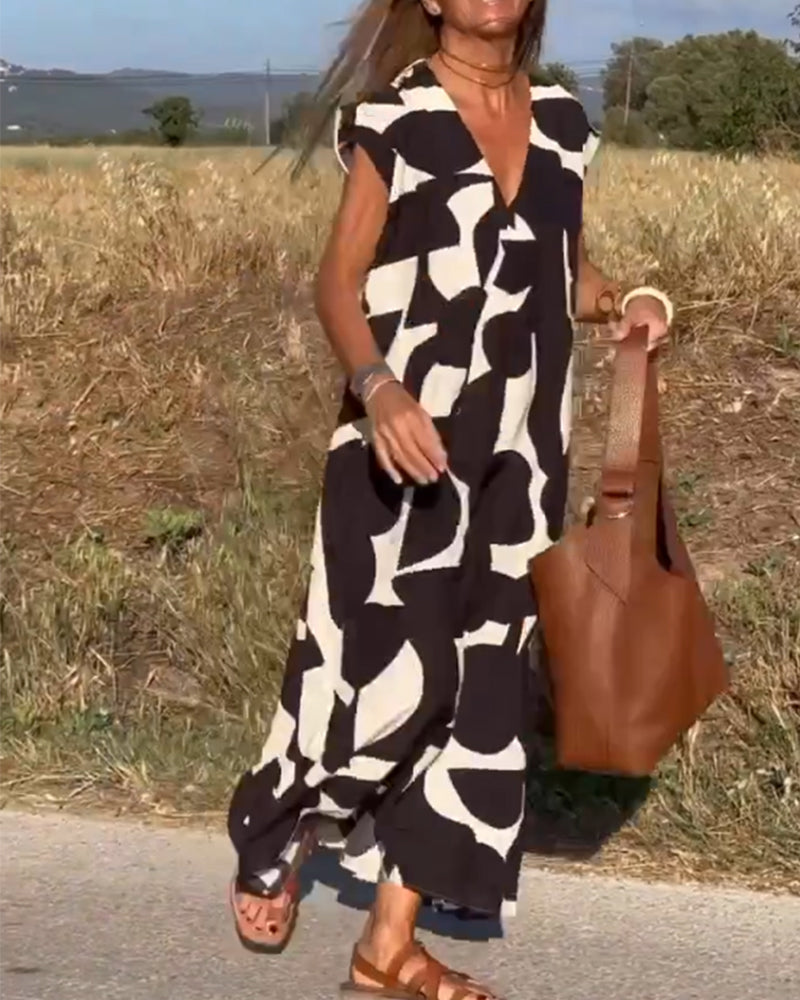 Amara™ - Maxikleid mit Print und V-Ausschnitt
