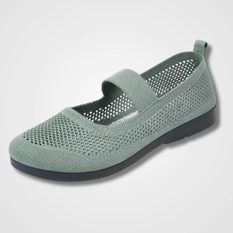WW | Orthopädische Luftige Gestrickte Riemenflachschuhe