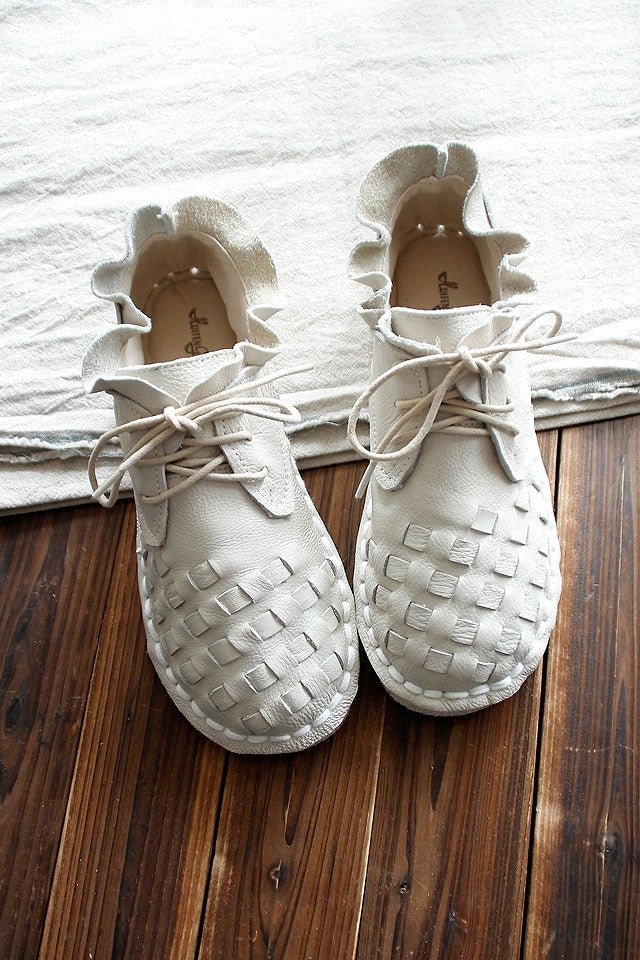 WW | Retro Künstlerisch Echtes Leder Damen Schuhe