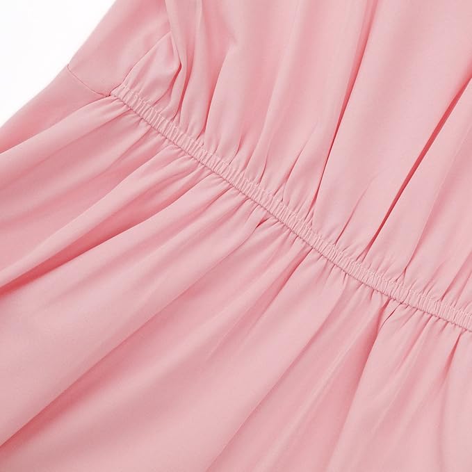 Elegantes Maxikleid für Damen – Ärmelloses V-Ausschnitt Abendkleid in Uni-Farben, Langes Kleid für Hochzeit & Sommerfeste