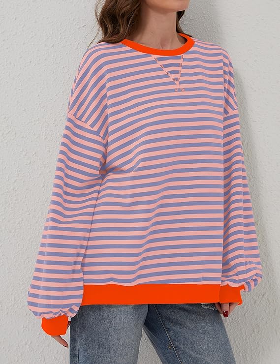 Übergroßer und gestreifter Pullover für Damen