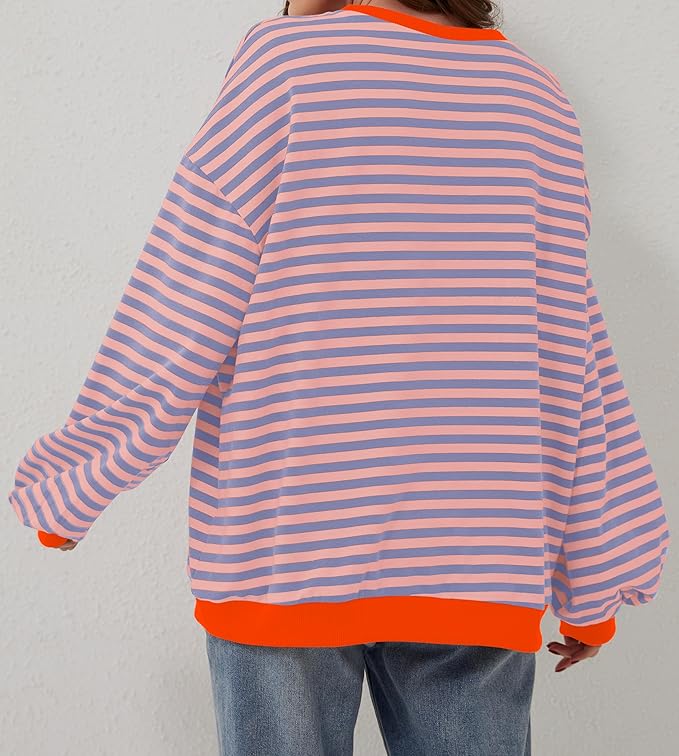 Übergroßer und gestreifter Pullover für Damen