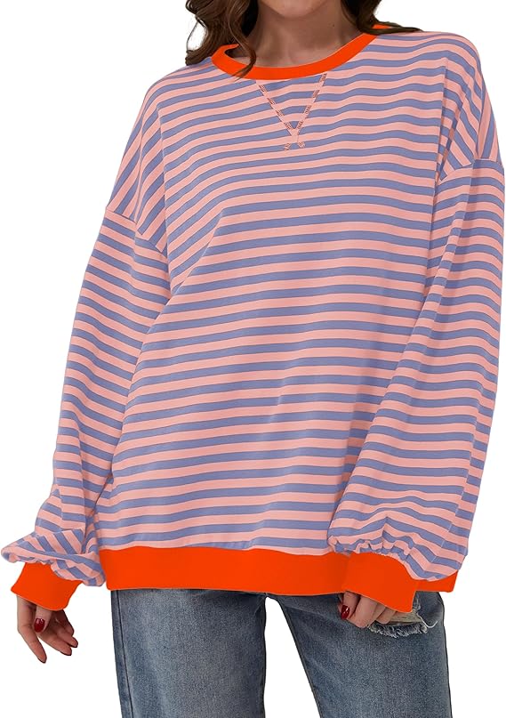Übergroßer und gestreifter Pullover für Damen