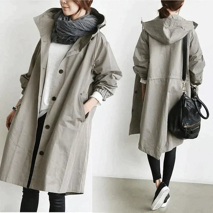 Übergroße Kapuzen-Windbreaker-Regenjacke