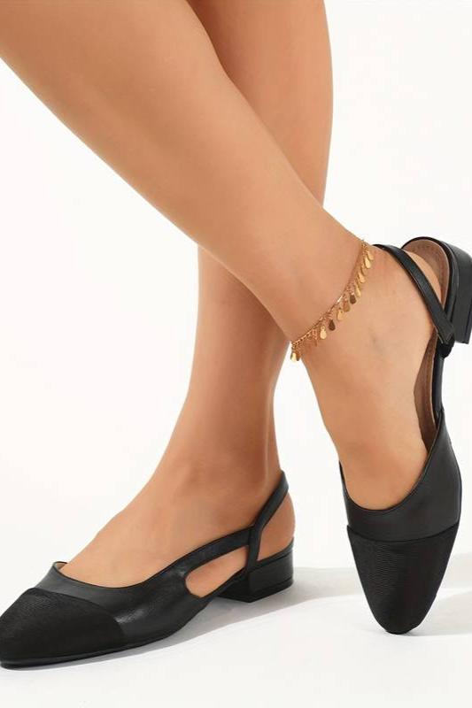 WW | Slingback Ballerinas in Beige & Schwarz Klassischer Chic