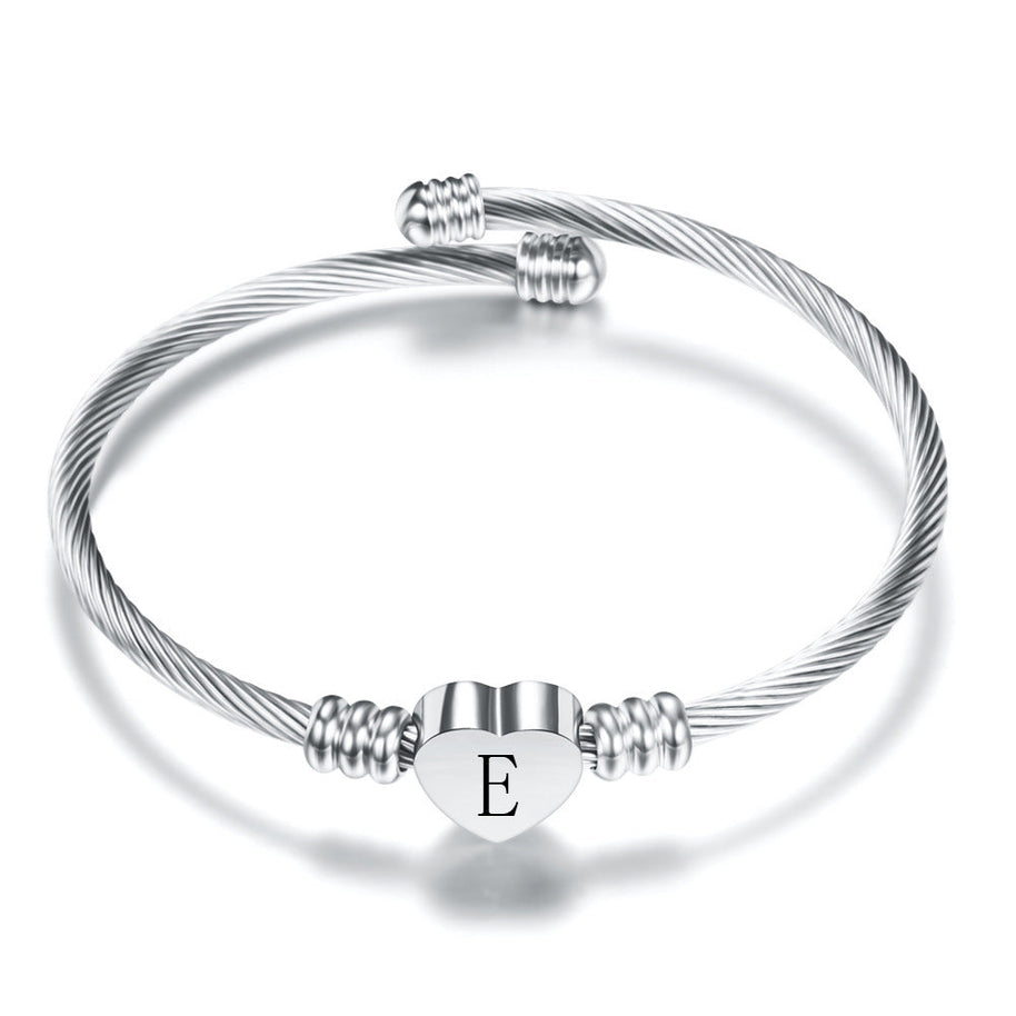 WW | Buchstaben Edelstahl Armreif