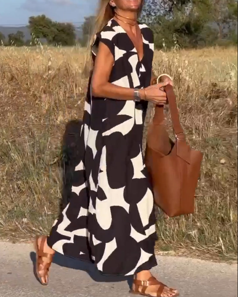 Amara™ - Maxikleid mit Print und V-Ausschnitt