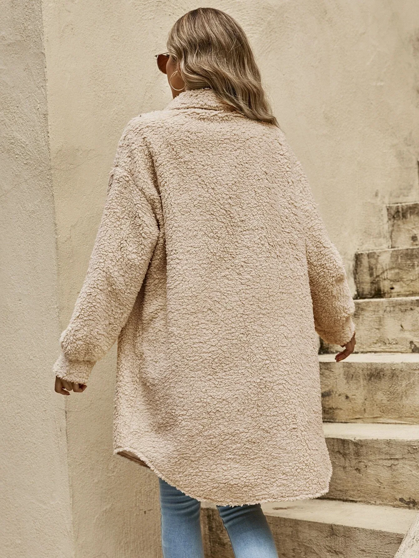 WW | Teddyjacke - bequeme lange Damenjacke