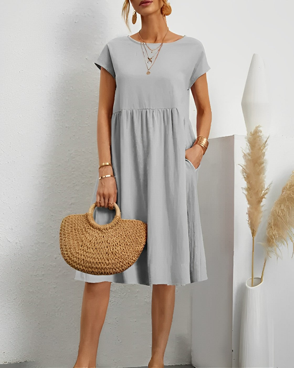WW | Midi-Kleid mit Seitentaschen