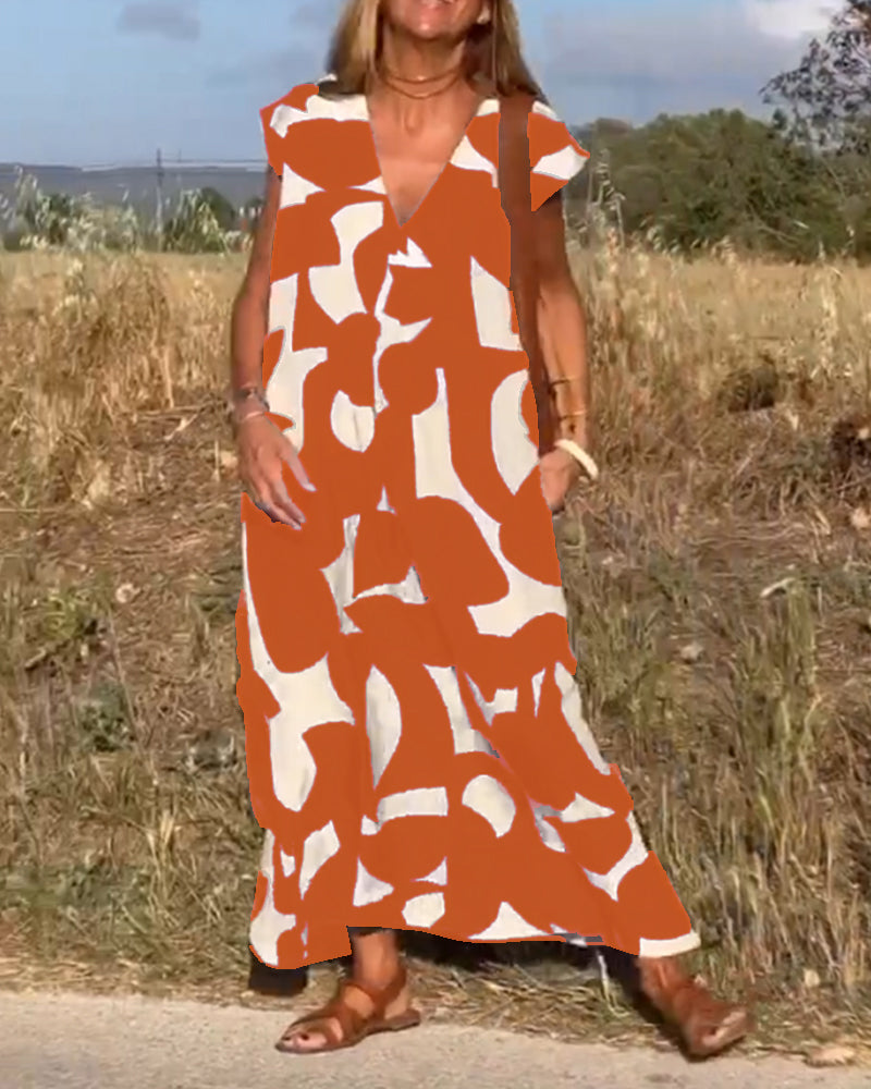 Amara™ - Maxikleid mit Print und V-Ausschnitt