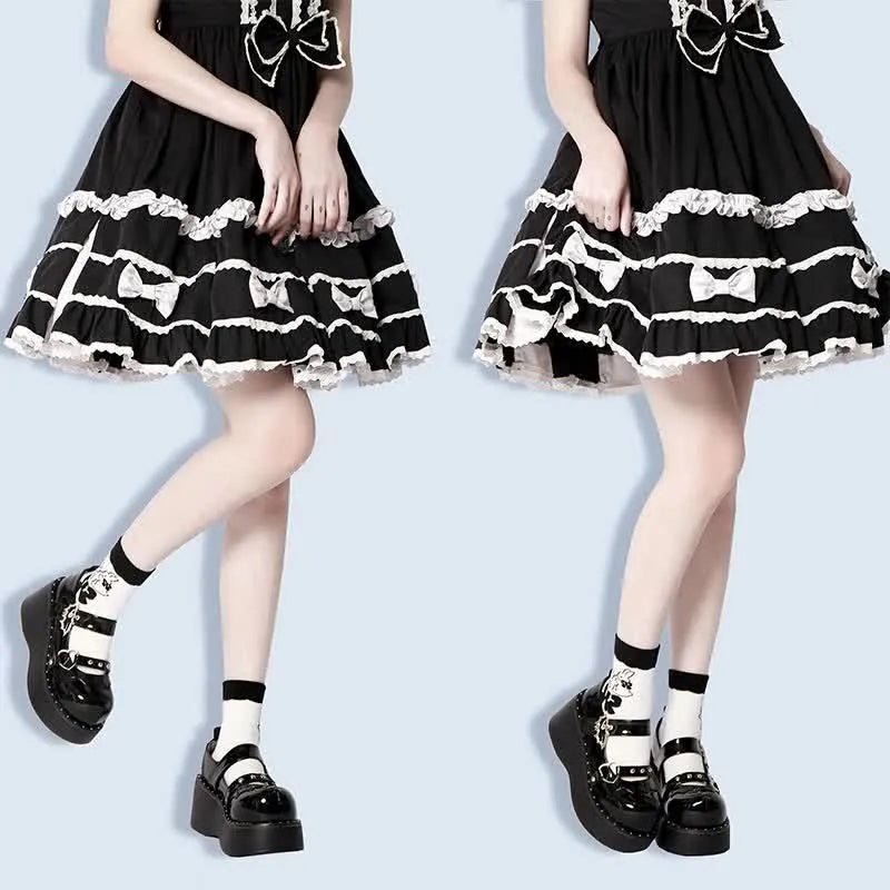 WW | Goth Fledermaus Liebe Herz Schnalle Plattform Lolita Mary Janes Schuhe
