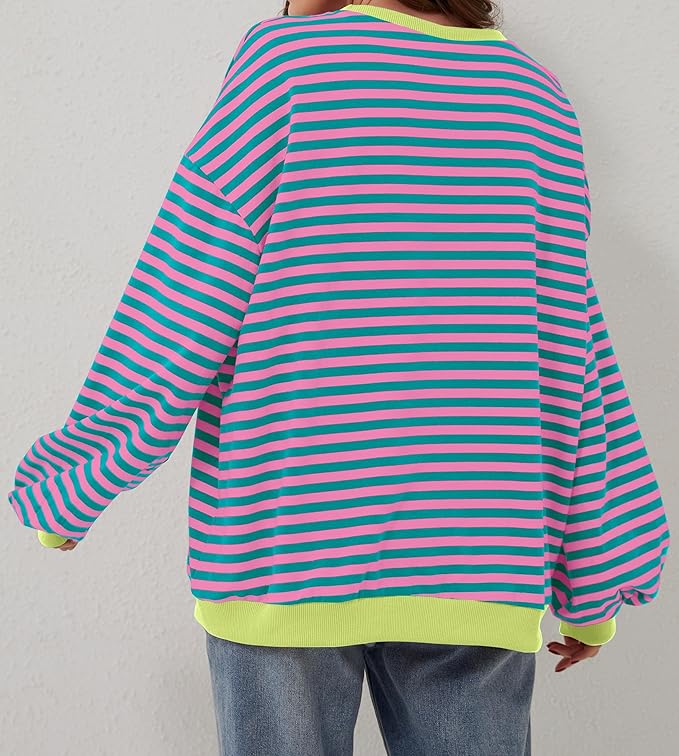Übergroßer und gestreifter Pullover für Damen