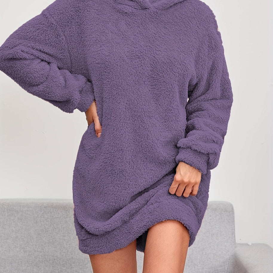 WW | Bequemer Plüschstoff Kleidpullover für Damen