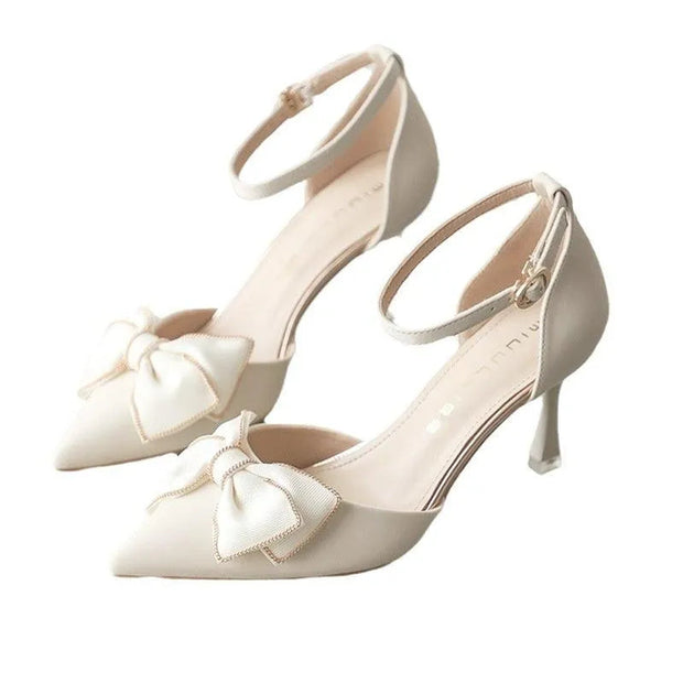 WW | Pumps für Damen mit Schleife und Spitzenabsatz