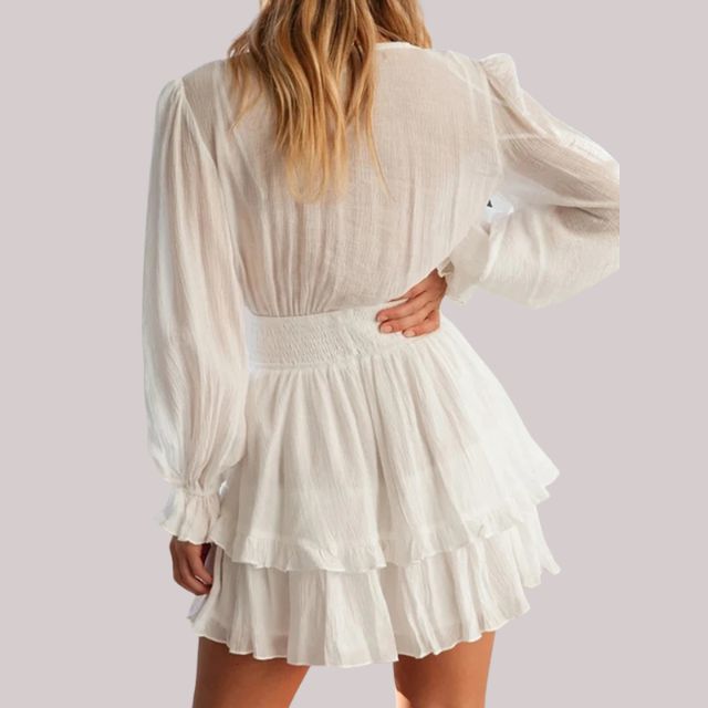 WW | Wickelkleid mit Rüschen und Taillenban