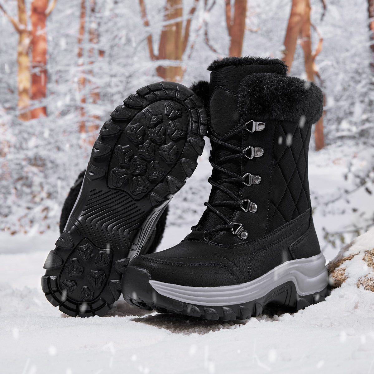 WW | Lässige Winter Fleece-gefütterte Stiefel für Frauen