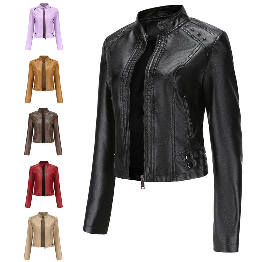 WW | Elegante Lederjacke mit einzigartigen Details für Damen