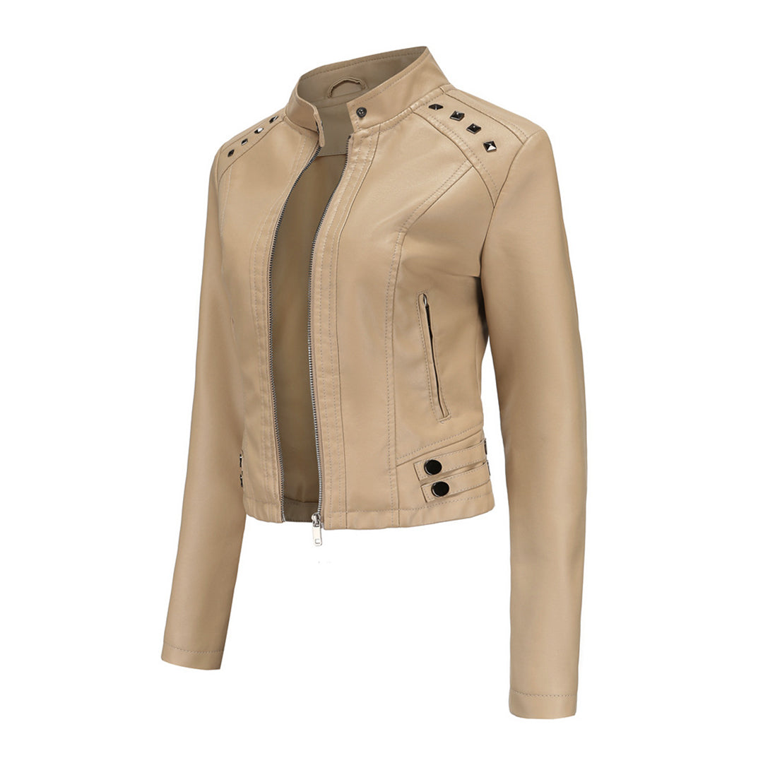 WW | Elegante Lederjacke mit einzigartigen Details für Damen