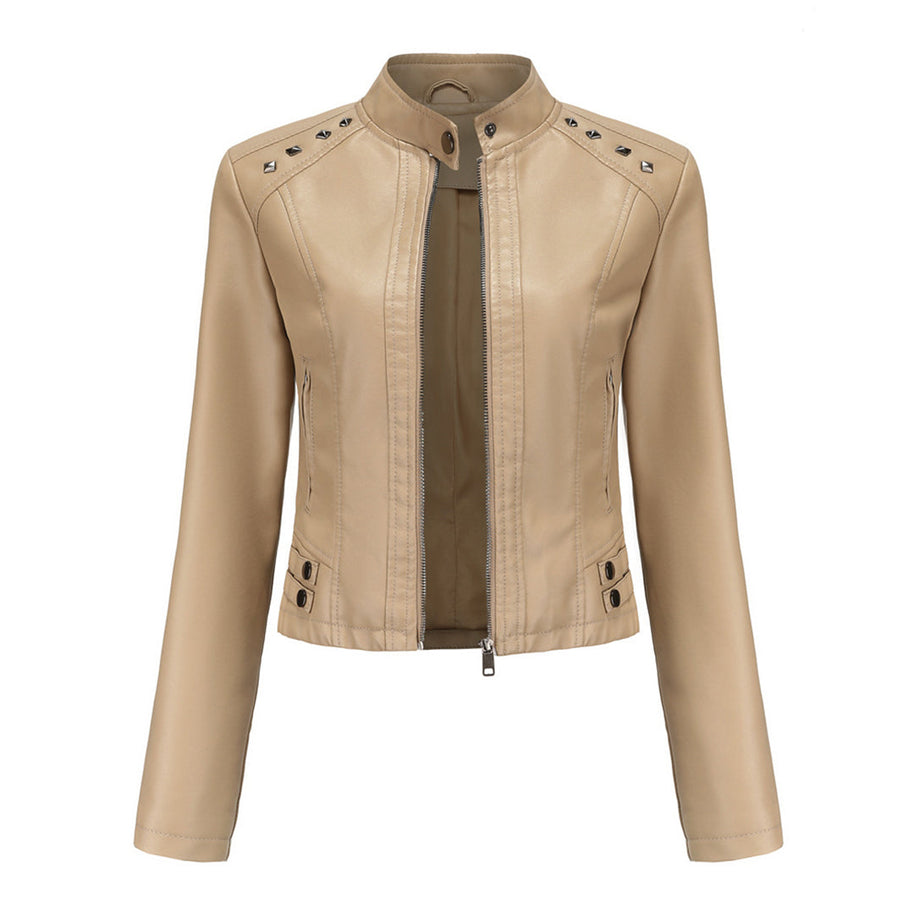 WW | Elegante Lederjacke mit einzigartigen Details für Damen
