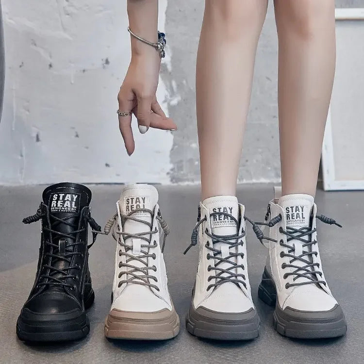W&W - Elegante High-Top-Sneakerstiefel mit Reißverschluss