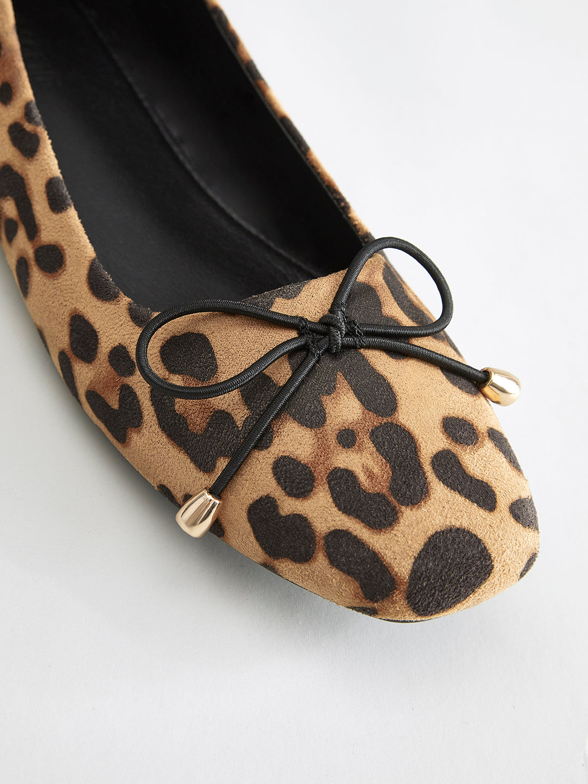 WW | Bow Decor Leopard Print Ballerinas