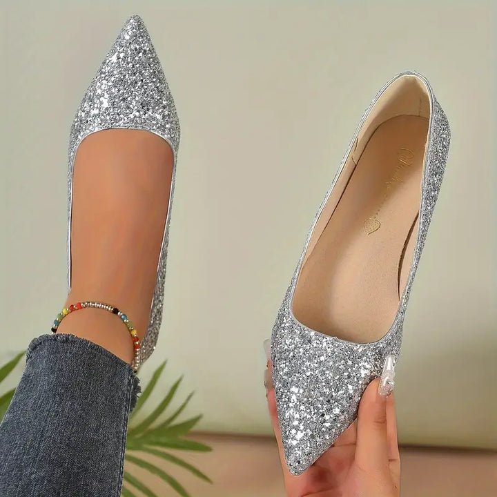 WW | Schuhe Mit Pailletten Und Niedrigen Absätzen