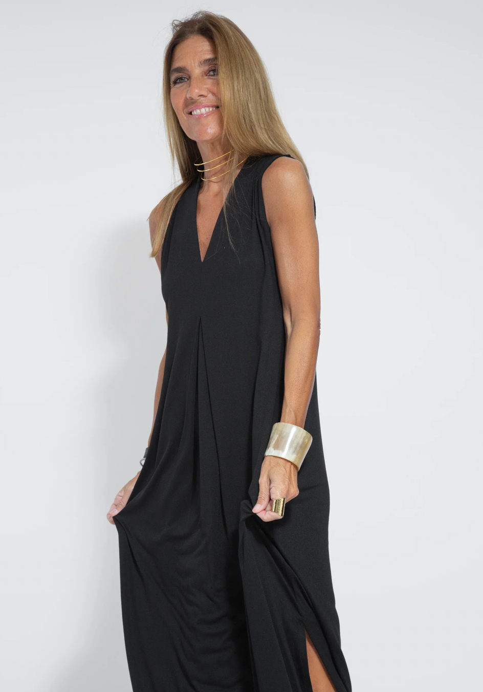 WW | Set mit Langem, Schlank Machendem Kleid und Weste