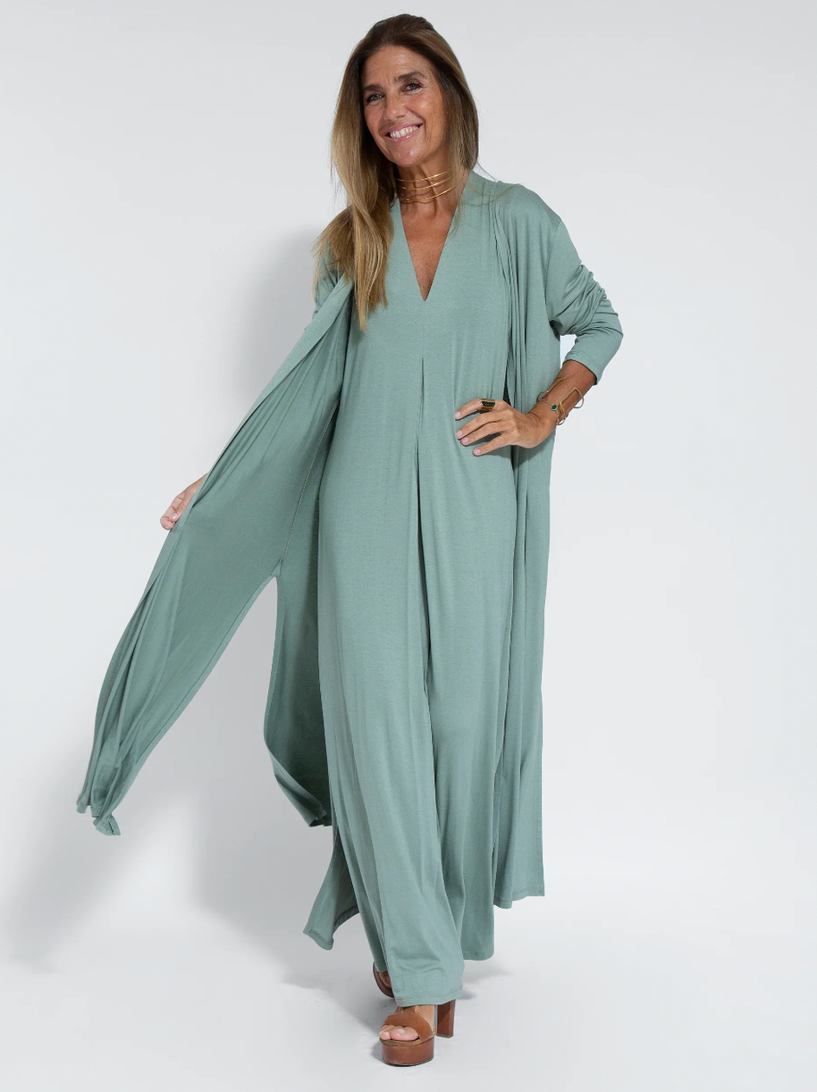 WW | Set mit Langem, Schlank Machendem Kleid und Weste
