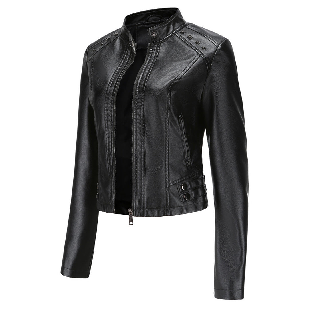 WW | Elegante Lederjacke mit einzigartigen Details für Damen