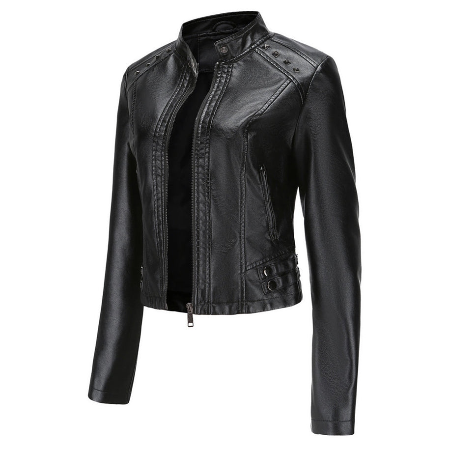 WW | Elegante Lederjacke mit einzigartigen Details für Damen