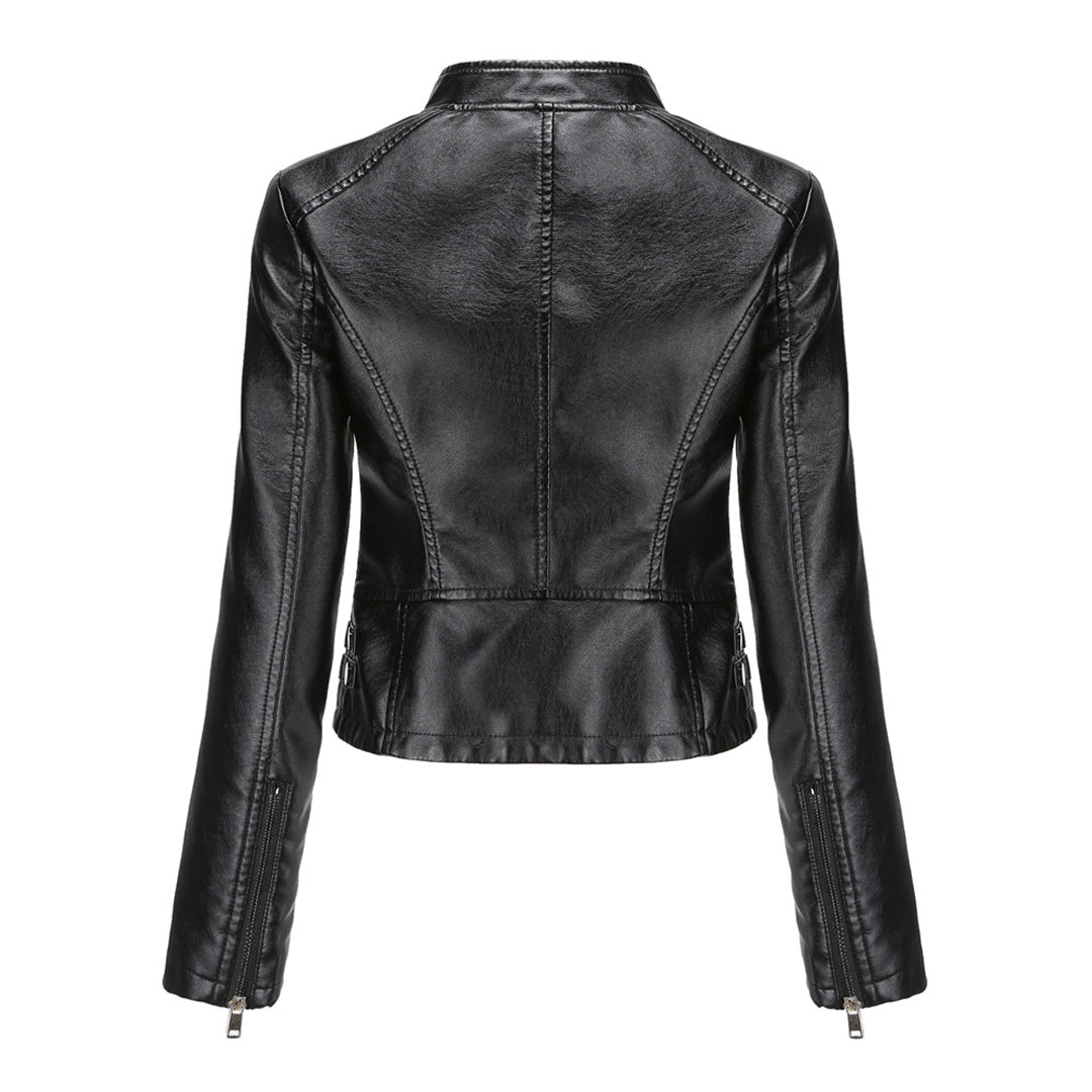 WW | Elegante Lederjacke mit einzigartigen Details für Damen