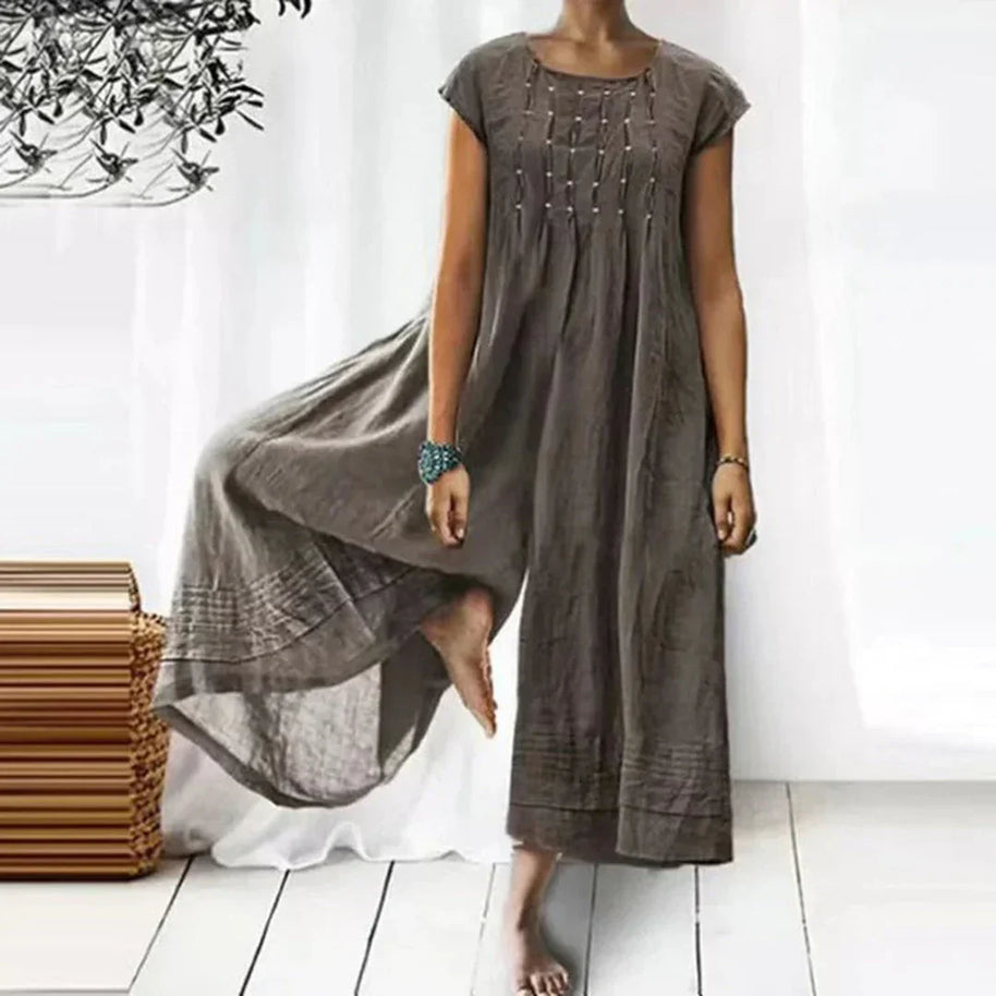WW | Atmungsaktives Baumwoll-Leinen-Kleid
