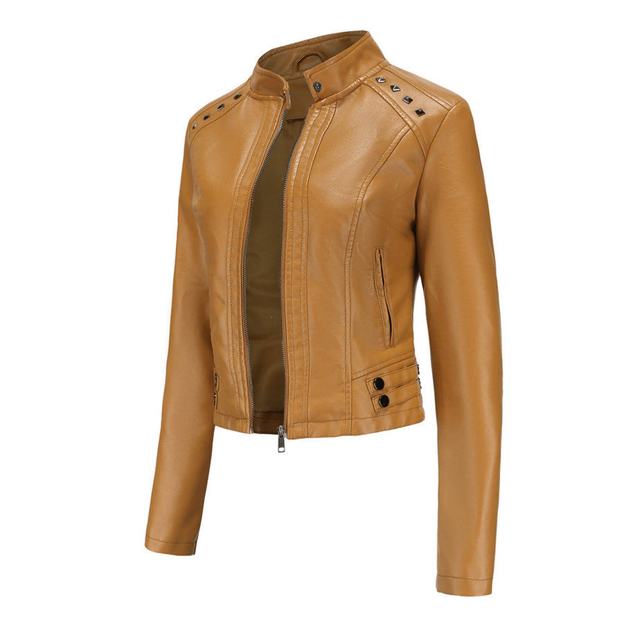 WW | Elegante Lederjacke mit einzigartigen Details für Damen