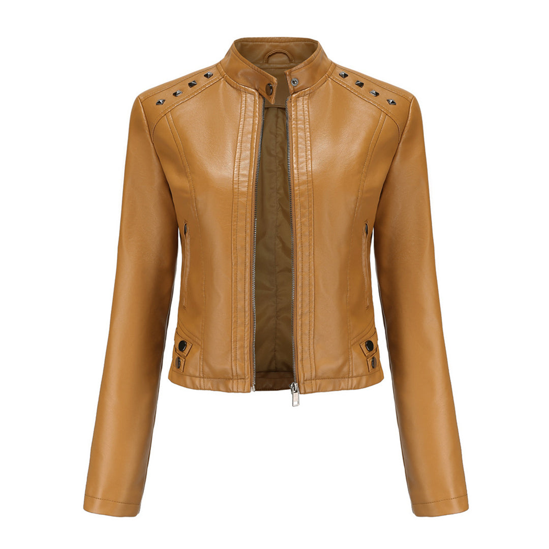 WW | Elegante Lederjacke mit einzigartigen Details für Damen