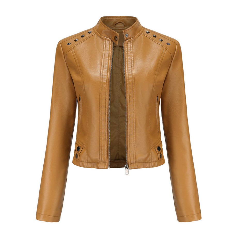 WW | Elegante Lederjacke mit einzigartigen Details für Damen