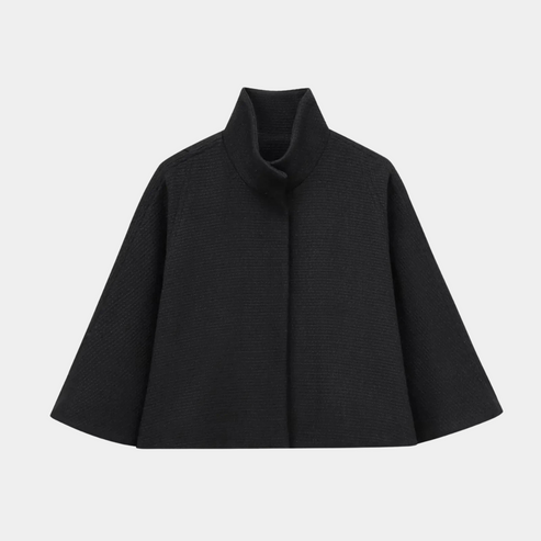 WW | High Neck Cape Mantel Elegante a Linien Swing Jacke