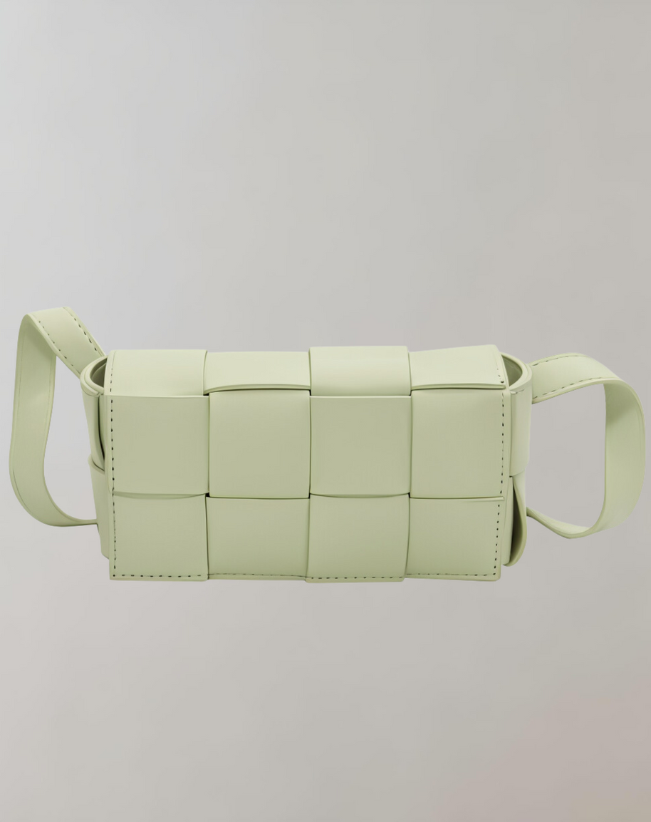 WW - Geblockte Umhängetasche Vegan Leder Damen | Geflochtene Tasche Frauen