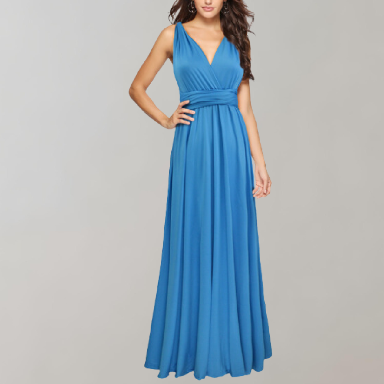 WW - Schick Maxikleid | Cocktail Kleid Taillengurtel