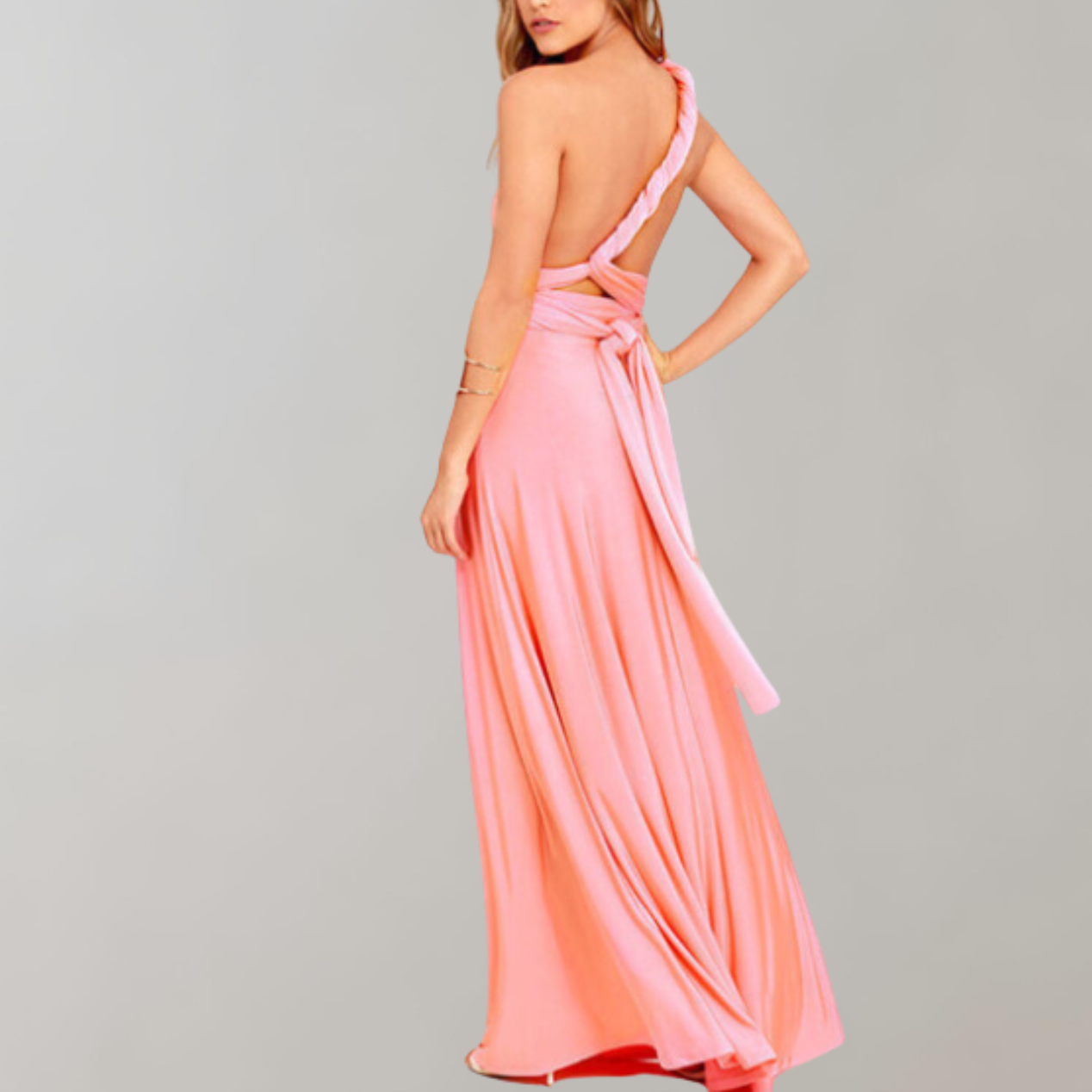 WW - Schick Maxikleid | Cocktail Kleid Taillengurtel