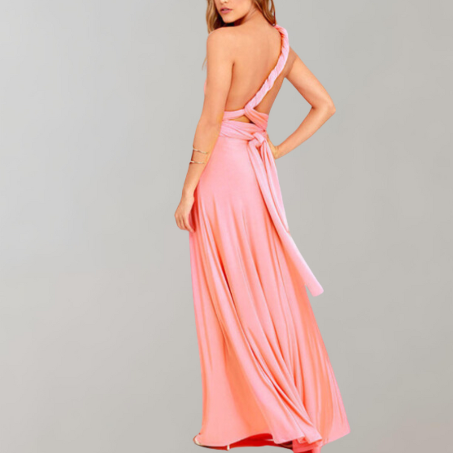 WW - Schick Maxikleid | Cocktail Kleid Taillengurtel