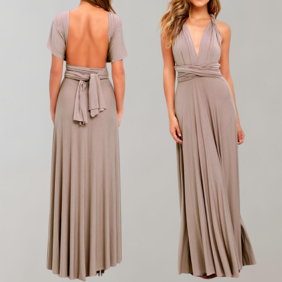 WW - Schick Maxikleid | Cocktail Kleid Taillengurtel