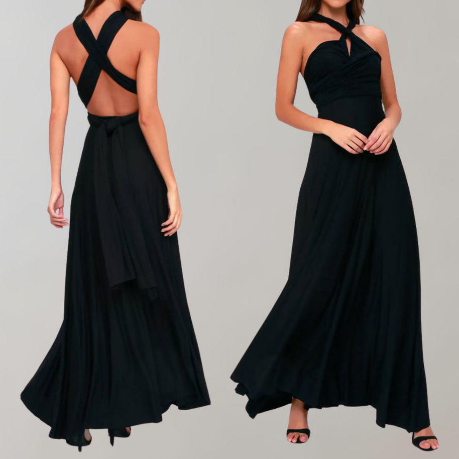 WW - Schick Maxikleid | Cocktail Kleid Taillengurtel