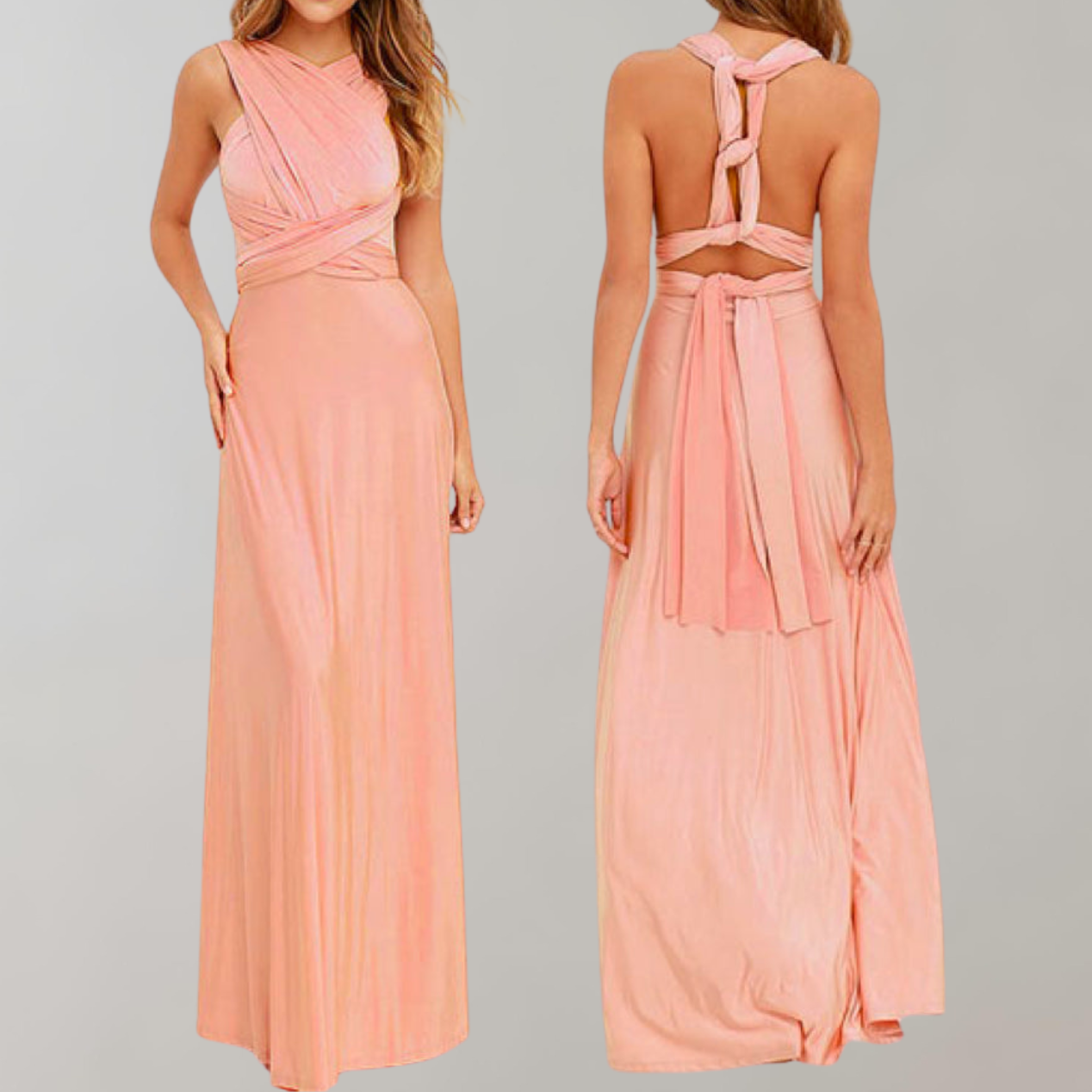 WW - Schick Maxikleid | Cocktail Kleid Taillengurtel