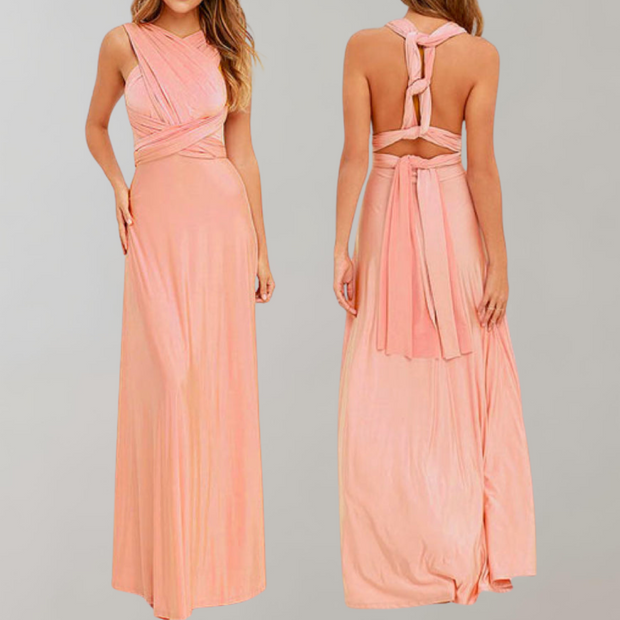WW - Schick Maxikleid | Cocktail Kleid Taillengurtel