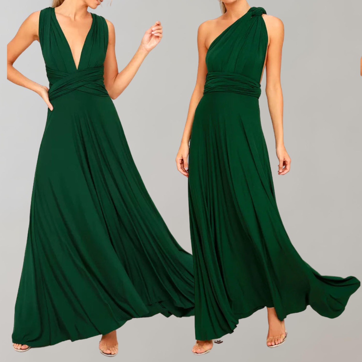 WW - Schick Maxikleid | Cocktail Kleid Taillengurtel